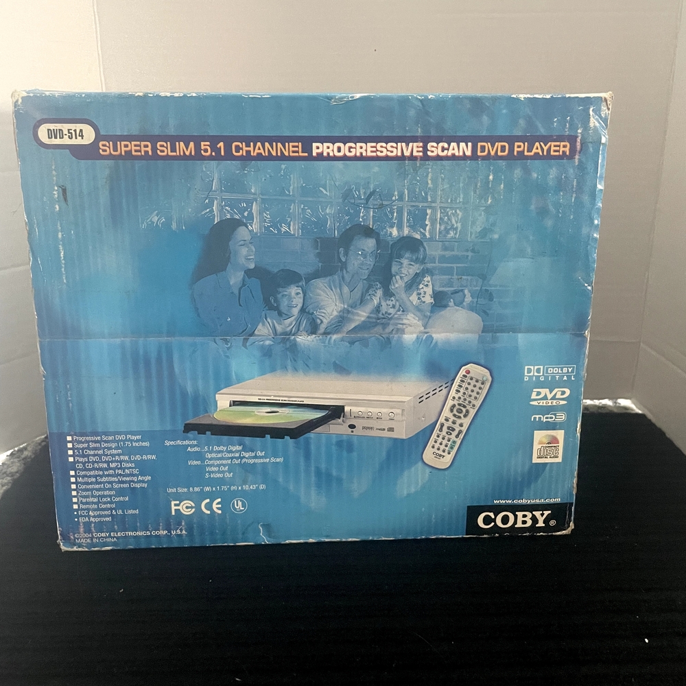 COBY DVD-514 (ss) Super Slim 5.1 Channel Progressive Scan DVD Player